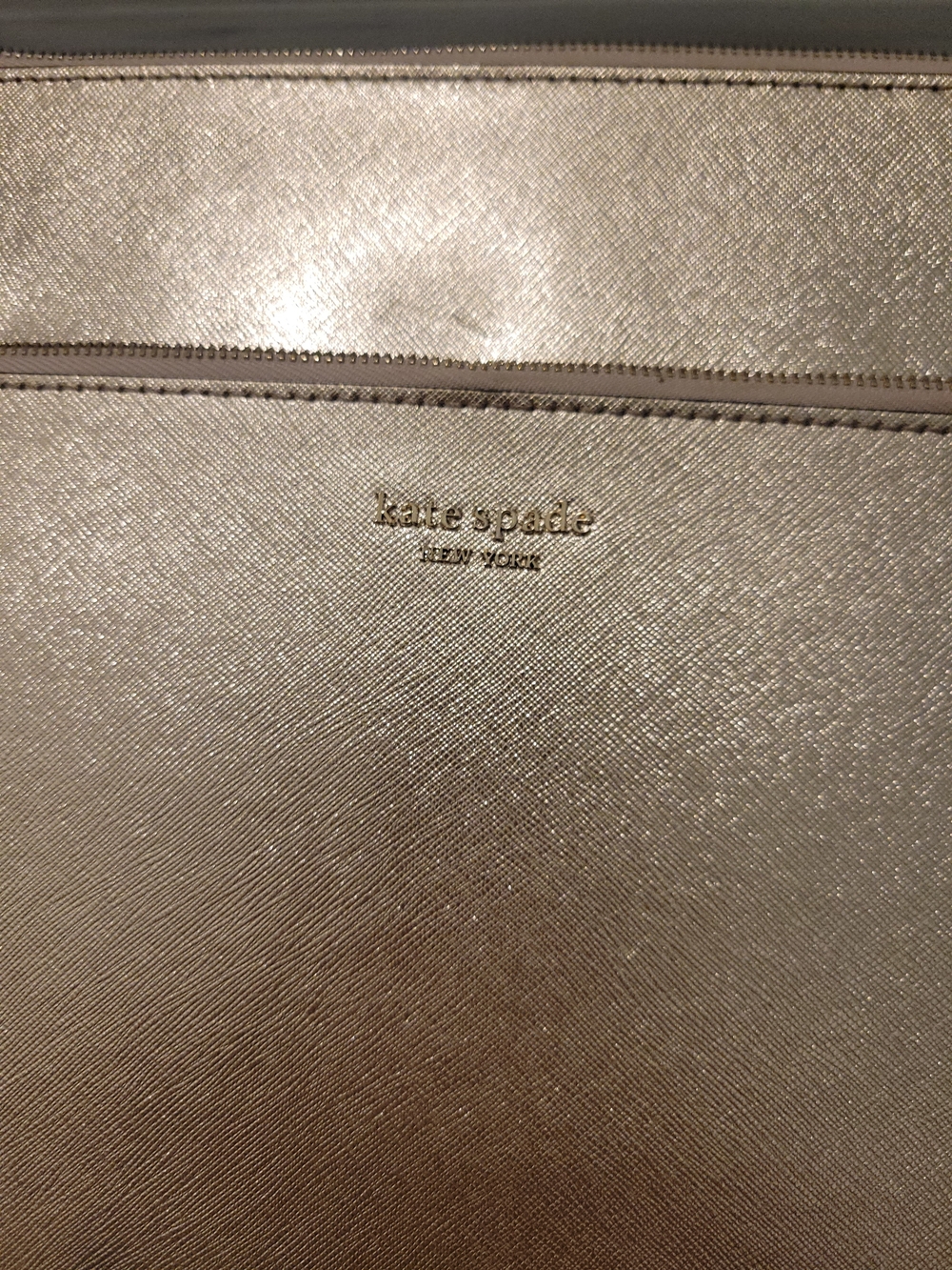 kate spade Metallic Rose Gold Tote with Logo